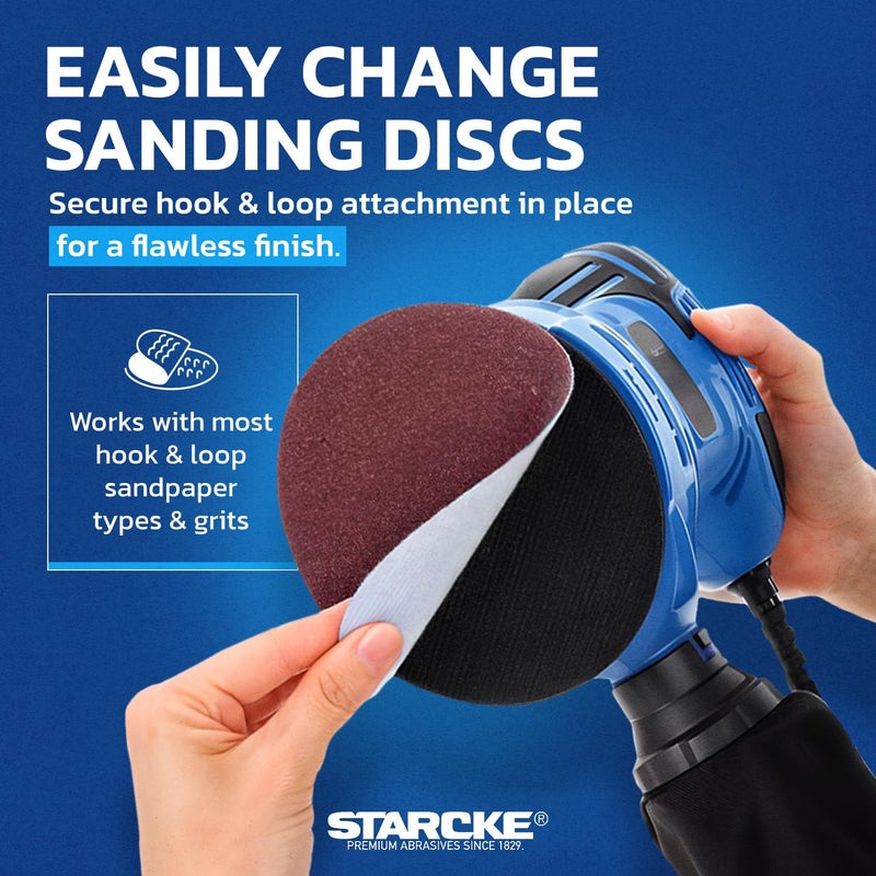 Starcke 8 inch Sanding Disc Self Stick Orbital Sander Pads 25 Pack No Hole - Premium 80 Grit Sandpaper Discs Aluminum Oxide, Durable PSA Sand Paper, Round Sanding Discs Adhesive Back for Wood & Metal - Image 5